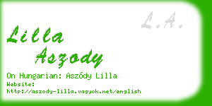 lilla aszody business card
